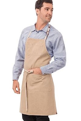 Chef Works abcd056-nat-0 Austin denim grembiule naturale, marrone
