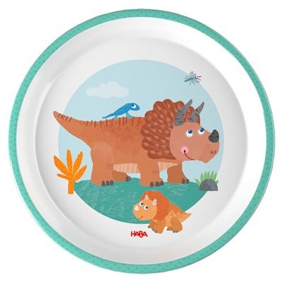 HABA Kinderbord dinosaurus – praktisch melamine bord – antislip – vaatwasmachinebestendig – voor dino-fans vanaf 12 maanden – 2012441005