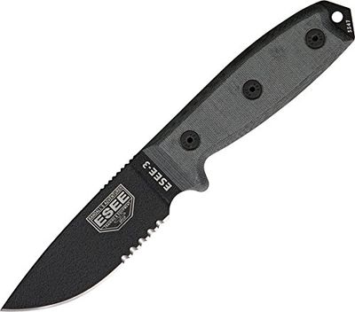 ESEE Model 3 Couteau Mixte Adulte, Noir