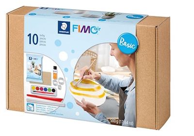 STAEDTLER 81 Set 01 FIMOair Luchtdrogende Boetseerklei - Basisset met modelleergereedschap en accessoires (set van 16 stuks, inclusief 500 g kleiblok)