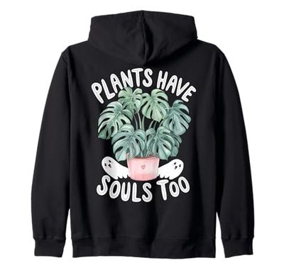 Cute Ghost Plant Kawaii Aesthetic Cottagecore Zip Hoodie