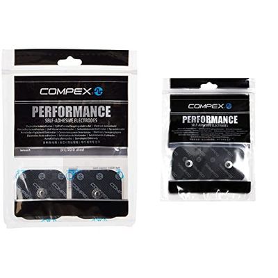 CefarCompex 6260760 - Electrodos Easysnap Performance, 5 X 5 cm, Pack de 4 + Compex Snap 5X10; Pack De 2 - Pack 2 Electrodos Easysnap Performance 5X10 Cm 2 Snap
