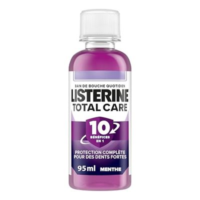 Listerine | Bain de Bouche Quotidien Total Care (bouteille de 95 ml) – Soin bucco-dentaire protection émail 10 bénéfices en 1 – Bain de bouche pour une haleine fraîche durable