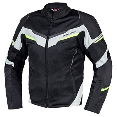REBELHORN Flux Giacca da Moto Uomo | Membrana L-XTR rimovibile | Protezioni per Gomiti e Spalle Livello 2 | Inserti di Ventilazione in Rete | Elementi riflettenti