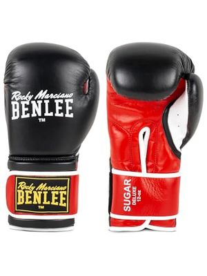 Benlee Rocky Marciano Leather Boxing Glove Sugar Deluxe luvas de boxe, unissexo, preto/vermelho, 10
