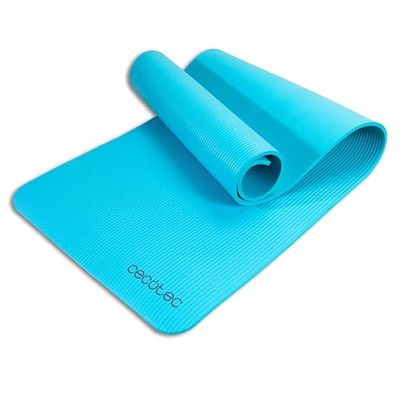 Cecotec Esterilla de Fitness, Pilates, Yoga, Entrenamiento Funcional de 183x61cm DrumFit Mat. 1cm de Espesor, Material NBR Resistente y Antideslizante, Asa de Transporte, Fácil Limpieza