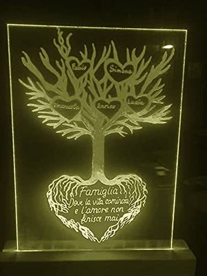 Lampada Albero Genealogico (Blu Rosso Verde Giallo Bianco, Art Deco)