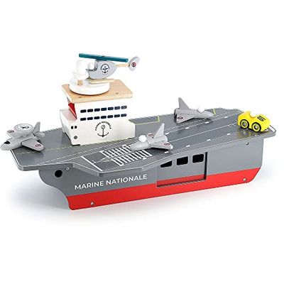 Vilac- Flygplanshållare + tillbehör National marinblå, 9305, flerfärgad