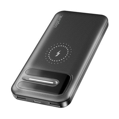 LogiLink PA0343RF - Power Bank da 10.000 mAh, ricarica wireless o via cavo, ricarica rapida, con protezione 7 volte
