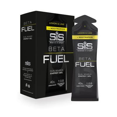 Science in Sport Beta Fuel Gels Dual Source Energy Gel, Lemon and Lime Flavour, 40g of Carbs Per Pack, 60 ml Pack (6 Pack)
