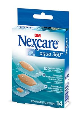 Nexcare N1214ASD Aqua pleister 360°, 14 pleisterstrips sortiert