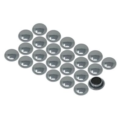 Kleine zilveren planningsmagneten voor koelkast, whiteboard, notitiebord, archiefkast - 24 stuks