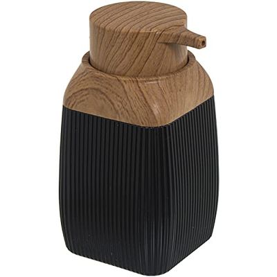 DRW Dosificador de baño acrilico en Negro 14x7x7 cm