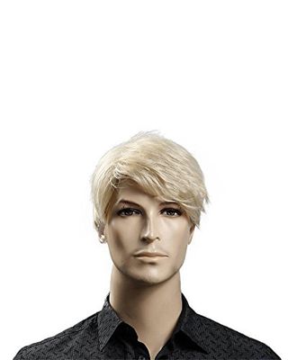 Kalyss Short Straight Men's Wig Blonde Heat Resistant Premium Synthetic Wig