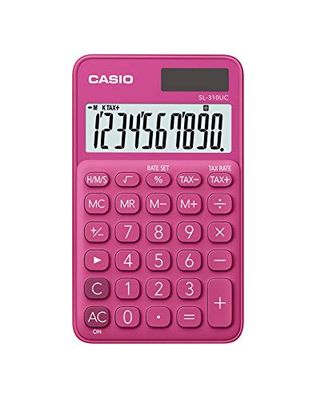 CASIO Calculatrice de poche à 10 chiffres SL-310UC-RD-S-EC, coloris rose