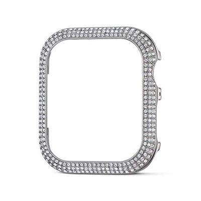 Swarovski Sparkling Smartwatch Case, Shiny Swarovski Crystals in silver-tone, 40mm Watch Case, Compatible with Apple Watch Series 4 and 5