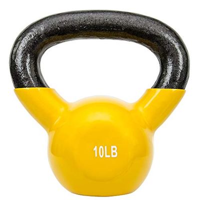 Sunny Health & Fitness Vinyl Coated Kettlebell for Strength Weight Training Available in 10LB
