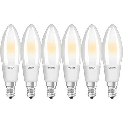 OSRAM LED lamp | Lampvoet: E14 | Warm wit | 2700 K | 5 W | mat | LED Retrofit CLASSIC B DIM [Energie-efficiëntieklasse A+] | 6 stuks