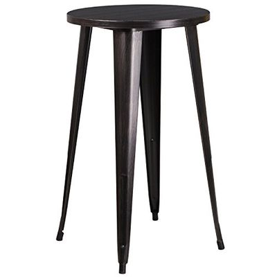 Flash Furniture Ronde tafel voor binnen-buiten, metaal, zwart/antiek goud, 101,6 x 66,04 x 12,7 cm