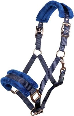 HKM Rosegold Glamour Style Licol Bleu Foncé/Or Rose Pur-sang