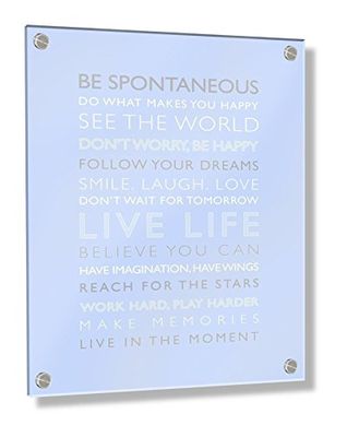 Feel Good Art Wandmontage acryl frame met stand-off bouten (60 x 40 x 0,6 cm, groot, babyblauw, live leven/kwekerij decor)