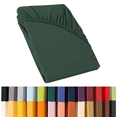 CelinaTex Relax Lençóis ajustáveis cama Boxspring cama de água algodão elastano 140 x 200 - 160 x 220 cm verde pinheiro