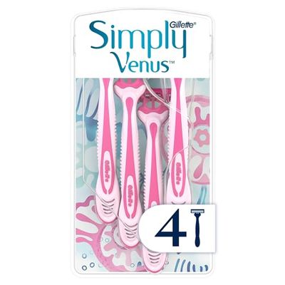 Gillette Venus Simply 3 Disposable Razors for Women 4 Pieces