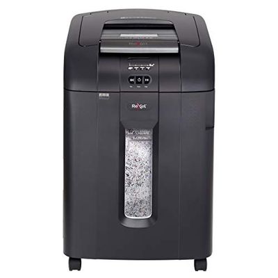 Rexel Auto+ 600M 2104500A Auto Feed 600 Sheet Micro Cut Shredder for Departmental Use (Up to 20 Users), 80 Litre Bin, Includes Shredder Oil, Black