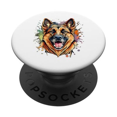 Pastor Alemán Color Splash Bold y Leal Dog Lover Design PopSockets PopGrip Adhesivo