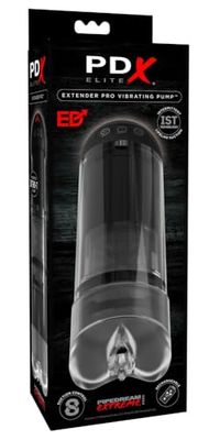 PDX Extender Pro Vibrating Pump Clear & Black 14 cm