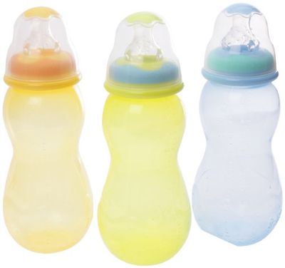 Nuby Id99341 3-delige set standaard polypropyleen 300 ml, geel/groen/blauw