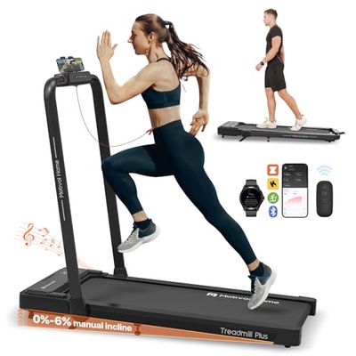 Mobvoi Home Cinta de Correr Plegable 3 en 1 con Plataforma para Caminar con inclinación del 6%, 2,5 HP, compacta, portátil, para Debajo del Escritorio, Pantalla LED para el hogar, 120 kg, 12 km/h