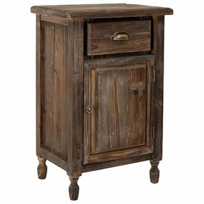 Aparador de madera con 2 puertas y 2 cajones, marrón