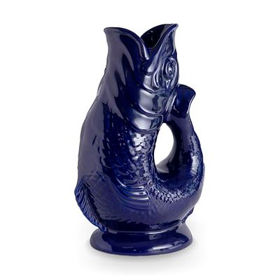 Wade Fish Jug, Earthenware, Iconic UK Heritage, Made in Stoke-on-Trent, 0.6L, Cobalt Blue