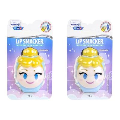 Lip Smacker - Disney Emoji Flip Balms Collection - Cenerentola Burrocacao per Bambini - Gusto Frutti di Bosco - Dolce Regalo per i Tuoi Amici - Pezzo Singolo (Confezione da 2)