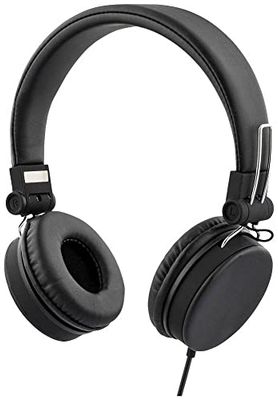 STREETZ HL-W200 On Ear auricolare cablato stereo, nero pieghevole, telecomando, auricolare