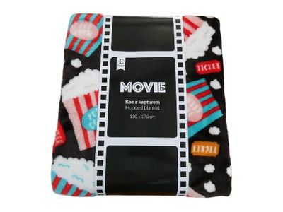 ESSEX - Hoodie Blanket 130 x 170 cm, Cuddly Blanket, Oversized Hooded Blanket, Warm and Comfort Sherpa Blanket - Movie, Grey