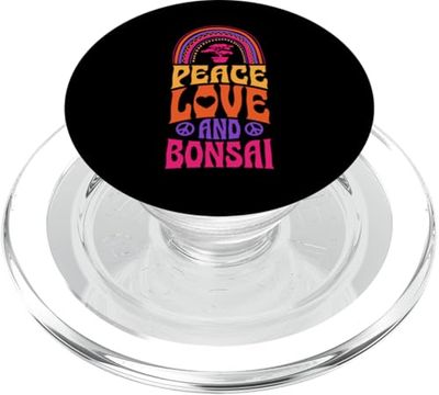 Paz, amor y bonsái, arco iris bohemio PopSockets PopGrip para MagSafe