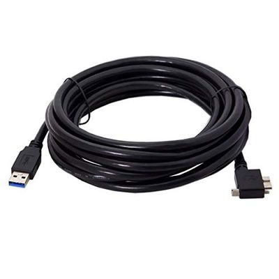Systeem-S 5m USB 3.0 A naar Micro USB 3.0 kabel rechte hoek met borgschroef