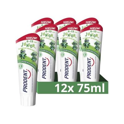 Prodent Junior 6+ Glazura Protector Pasta do zębów, wzmacnia i chroni przed kwasami powodującymi dziury - 12 x 75 ml - opakowanie ekonomiczne