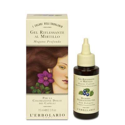 L'Erbolario Gel colorant pour cheveux au myrtille - Rouge acajou profond 70 ml