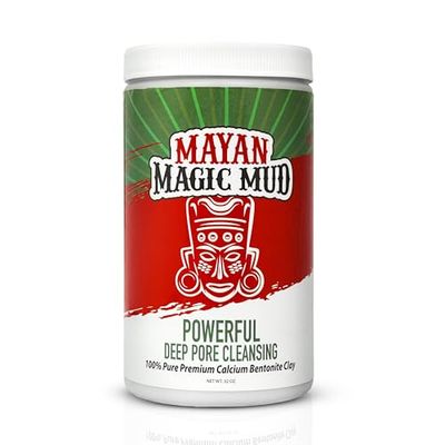 Boue magique maya - puissante argile bentonite calcique pour nettoyer les pores en profondeur - 0.907 Kg - Masque naturel pour hommes et femmes - Soin complet du visage fabriqué aux États-Unis