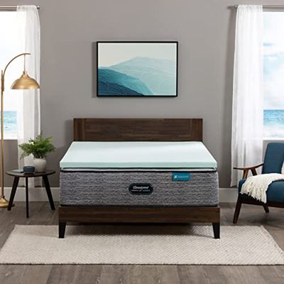 Beautyrest Thermagel Deluxe Cooling Pressure-Relieving Memory Foam Mattress Topper, Twin XL, 2-Inch