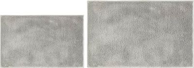 andiamo Florida - Lot de 2 Tapis de Bain antidérapants - Doux et Moelleux - Tapis de Bain antidérapant et Lavable - 40 x 60 cm + 50 x 80 cm - Gris