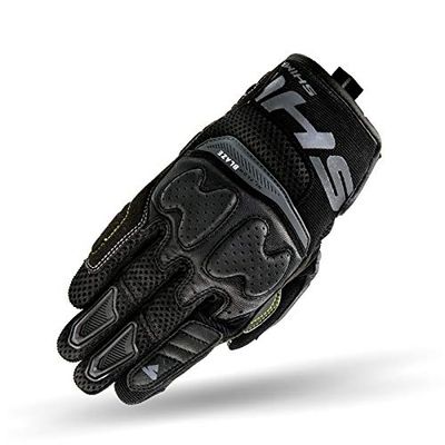 SHIMA BLAZE Luvas de motocicleta para homem, luvas ventiladas, verão de malha com protetor de nós e dedos, palma reforçada (preto, S)