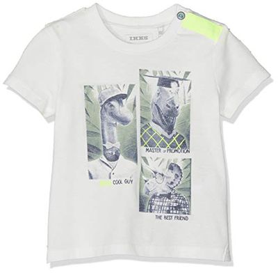 IKKS T-shirt met dinosaurus-hoofd, grappig, baby, jongens - beige - 1-3 mois