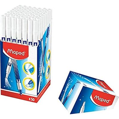 MAPED - burk med 50 återskrivande suddar för blått bläck - oumbärlig i alla väskor!