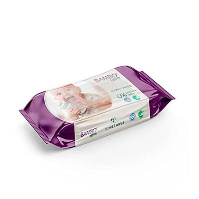 Bambo Nature Wet Wipes, Newborn Essentials, Eco-Labelled Baby Wipes, Gentle & Soft Wipes, Moisturising & Skin-Friendly Wet Wipes For On The Go, Sustainable Baby Essentials For Newborn - 80 Wipes