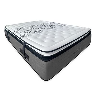 DUÉRMETE ONLINE Grand Confort Matelas viscoélastique, Visco profilé avec graphène + surmatelas Graphite, Gris, 135x190