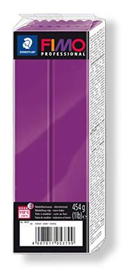 STAEDTLER 8041-61 ST FIMO professionele ovenhardende boetseerklei (groot blok 454g (1 lb)) Kleur: violet